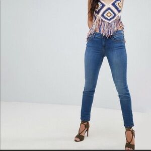 Free People Crop Slit Ankle Denim Jeans